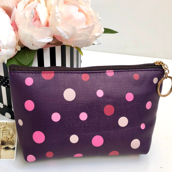 Chic Cosmetic Bag - Burgundy Bubble Small