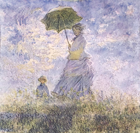 Poppy Field Claude Monet paper napkins inspired by impressionist poppy landscape artwork, art style luncheon paper napkins 33x33cm