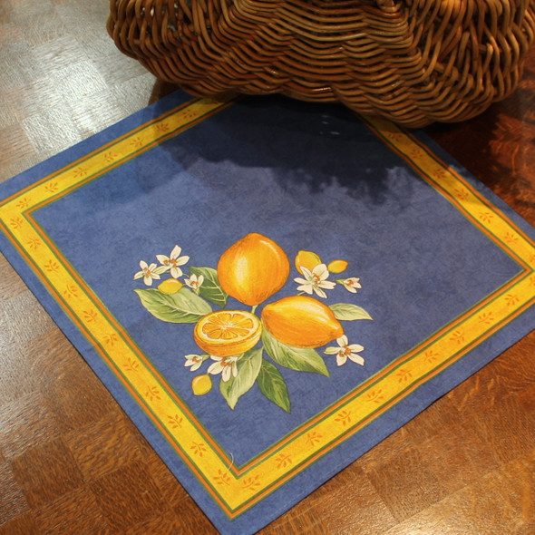 Lemon Blue French Serviette Napkin Made in France