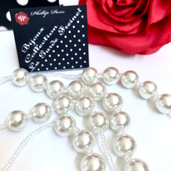 White Pearls Necklace 48cm long 