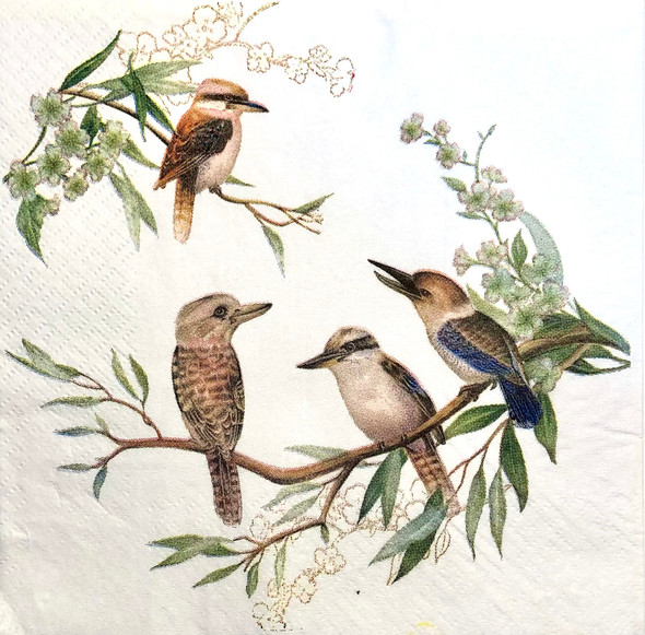 Rosella bird paper napkins with Australian native bird design, 33x33cm luncheon napkins