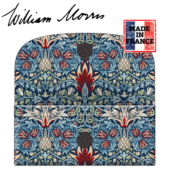 William Morris Snakeshead blue soft velour glasses case made in France