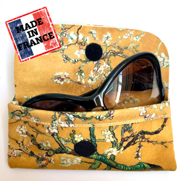 Vincent van Gogh Blossoming Almond Tree Honey Soft Velour Glasses  Case Made in France Vincent van Gogh Blossoming Almond Tree Honey Soft Velour Glasses  Case Made in France