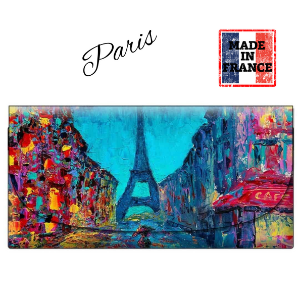 Café Rouge Parisienne soft velour glasses case made in France with Paris street-scene artwork.