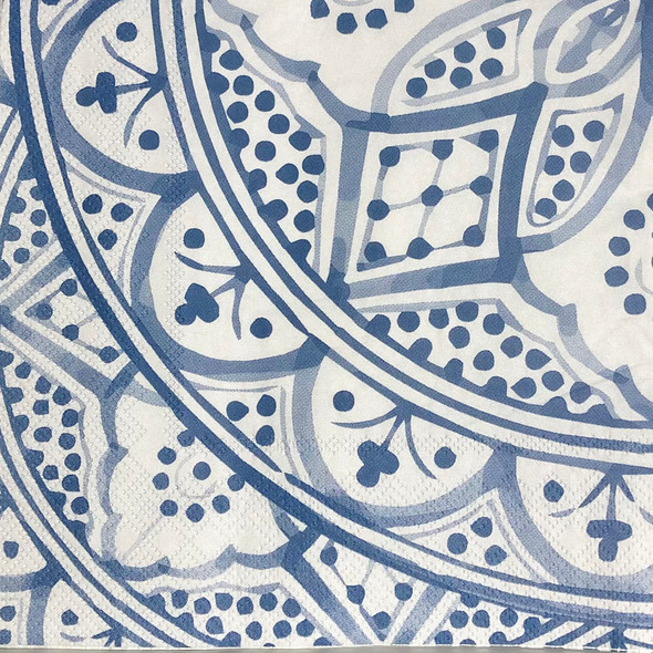 20 Paper Napkins – Provence Bleu Medaillon – 33x33cm Luncheon