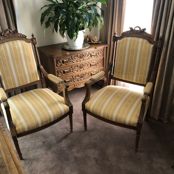 Pair of French Louis XVI–Style Armchairs