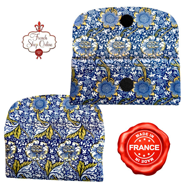 William Morris Bachelor’s Button Blue Floral – Soft Velour Glasses Case Made in France