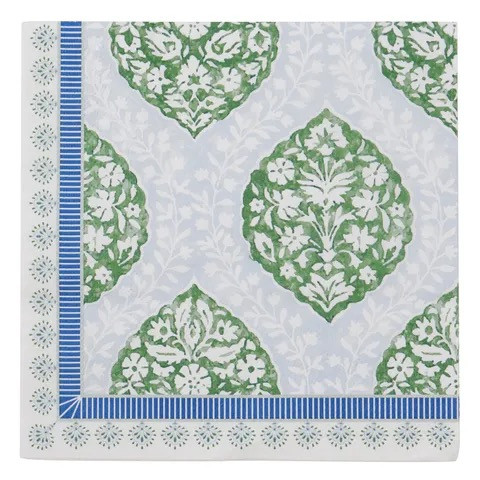 20 Paper Napkins – Blue Green Floral – 33x33cm Luncheon