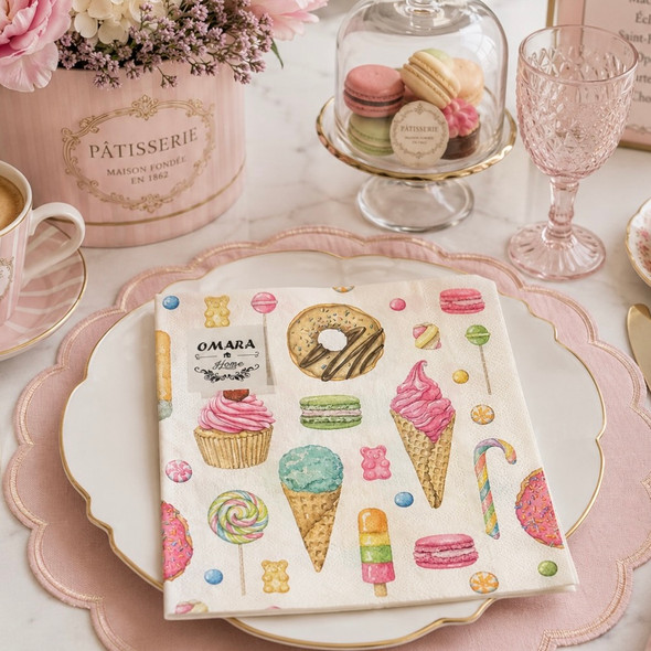 20 Paper Napkins – Sweet Treats Desserts – 33x33cm Luncheon