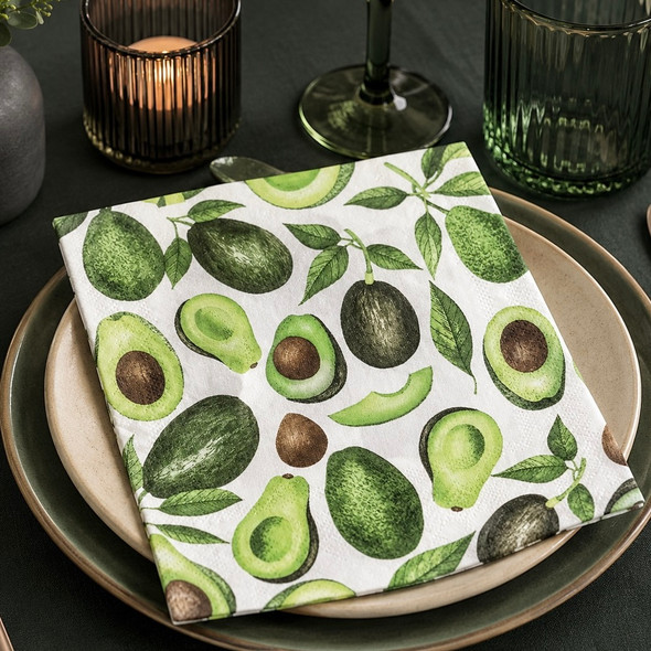 20 Paper Napkins – Avocado – 33x33cm Luncheon
