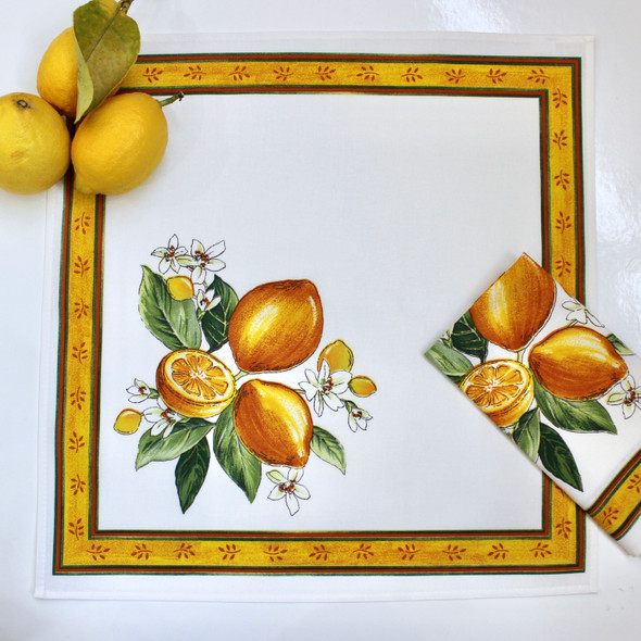 lemon cotton napkin