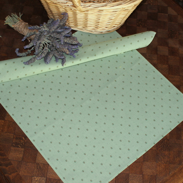 Ramatuelle Green / Ecru French Serviette Napkin Made in France
