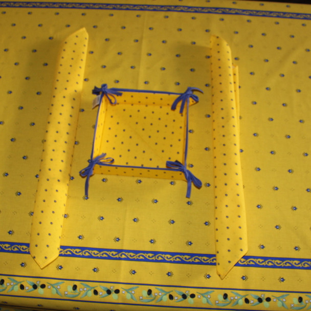 Ramatuelle Yellow /Blue French Serviette Napkin Made in France