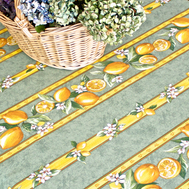 Lemon Green 155x120cm 4-6Seats Small Tablecloth Made in France