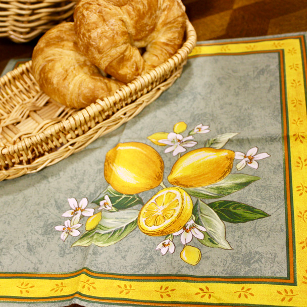 Lemon Green 155x120cm 4-6Seats Small Tablecloth Made in France