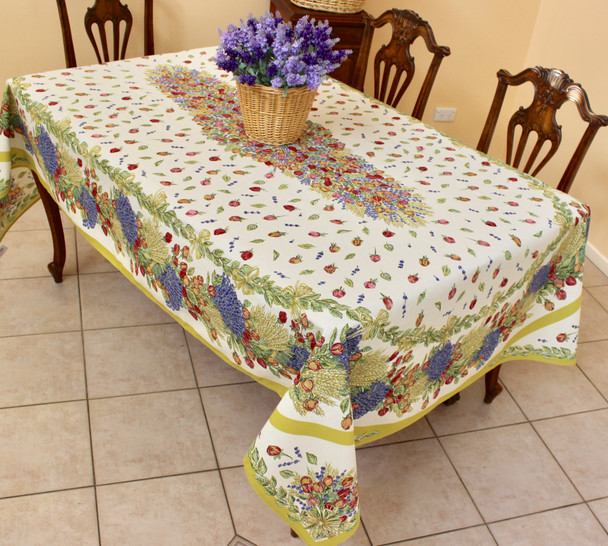 Lavender&Roses French Tablecloth 155x250cm 8seats Made in France
