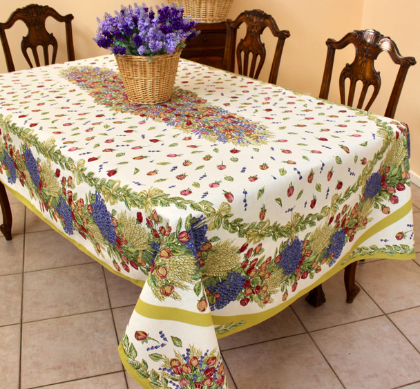 Lavender&Roses French Tablecloth 155x250cm 8seats Made in France