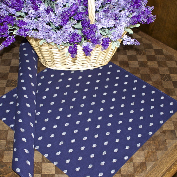Marat Avignon Bastide Navy allover French Serviette Napkins Made in France