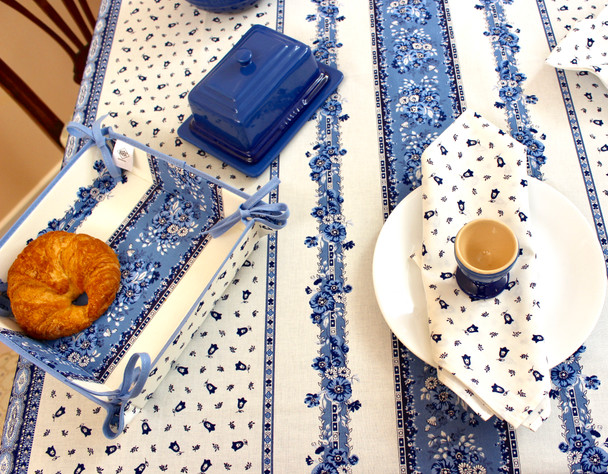 Marat Avignon Tradition White 155x350cm 12seats COATED French Tablecloth Made in France