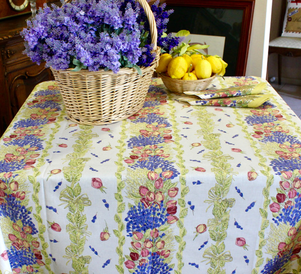 Lavener&Roses Square Tablecloth 150x150cm Made in France