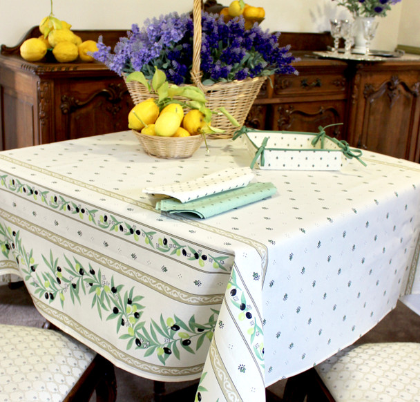 Ramatuelle Ecru Square Tablecloth 150x150cm Made in France