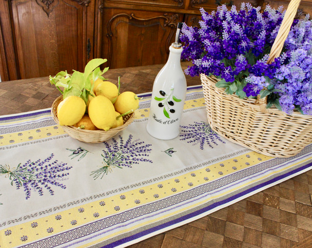 Castillon Yellow 49x162cm French Thick Tapestry Style Jacquard Runner Made in France