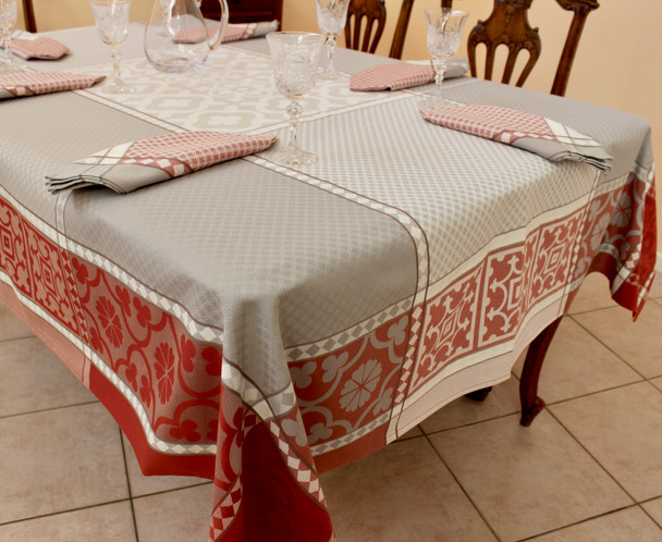 200 x 160 cm – 6 seats – Rectangular French Tablecloth – Jacquard – Marius Rust – Made in France