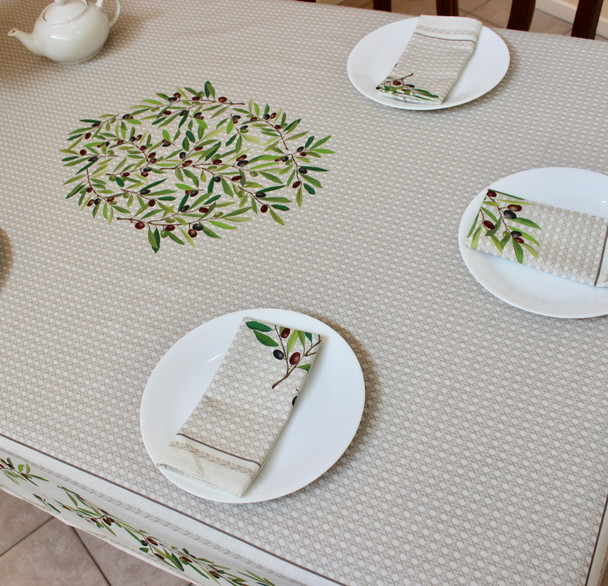 Nyons Ecru French Tablecloth 155x300cm 10Seats  Made in France
