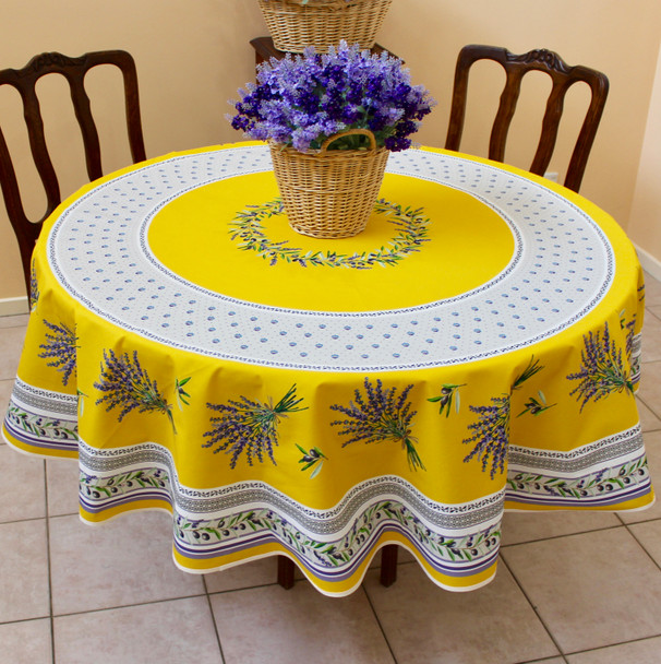 180cm Round French Tablecloth Cotton lavender bunches 180cm Round French Tablecloth Cotton lavender bunches