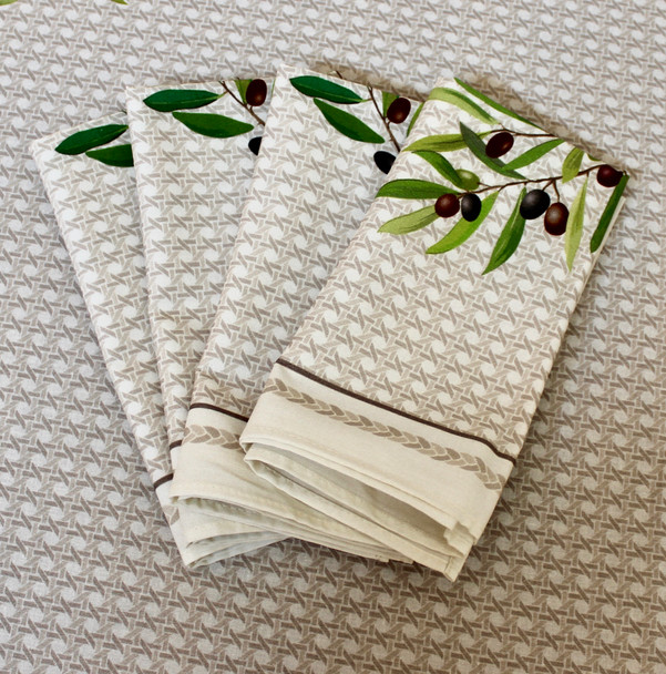 Nyons XXL Ecru French Tablecloth Round 230cm Made in France