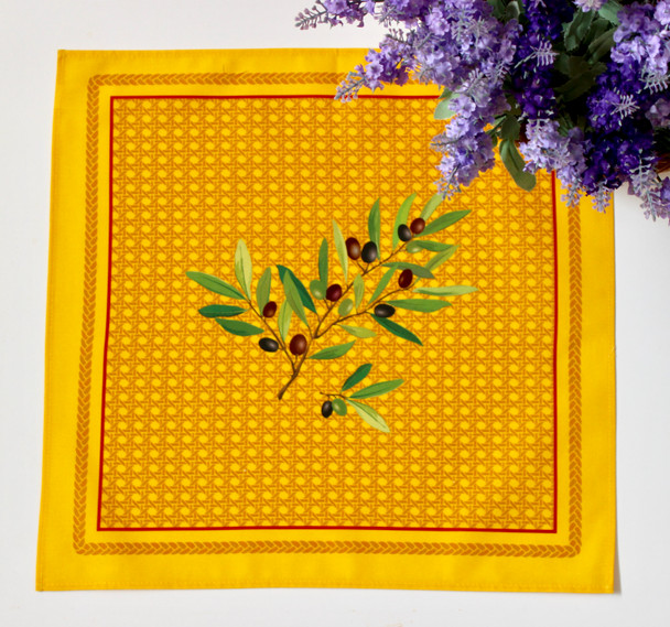 230 cm Round French Tablecloth – Stain-Resistant Coated – Nyons Yellow – Made in France