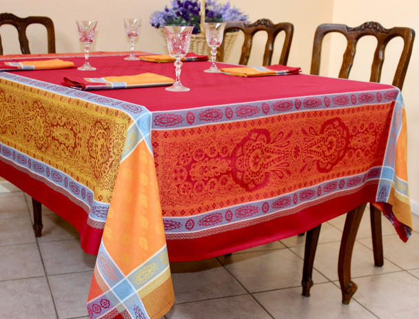 Vaucluse Carmen 160x350cm 12Seats Jcquard French Tablecloth Made in France Vaucluse Carmen 160x350cm 12Seats Jcquard French Tablecloth Made in France