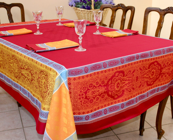 Vaucluse Carmen 160x350cm 12Seats Jcquard French Tablecloth Made in France Vaucluse Carmen 160x350cm 12Seats Jcquard French Tablecloth Made in France