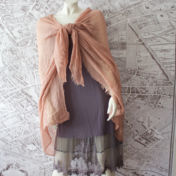French Riviera Rosybrown Pastel Shawl-Sarong-Wrap 