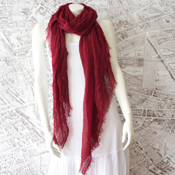 French Riviera Burgudy Shawl-Sarong-Wrap 