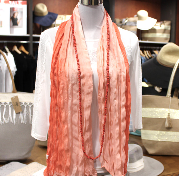 Wrinkle Scarf Ombre Peach