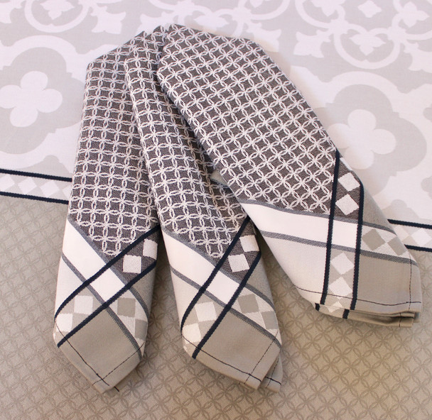 Marius Black French Jacquard Napkin Made in France