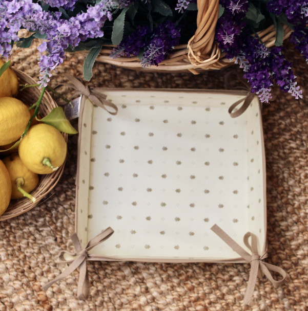 French Bread Basket Ramatuelle-Calissons Ecru/Beige Made in France