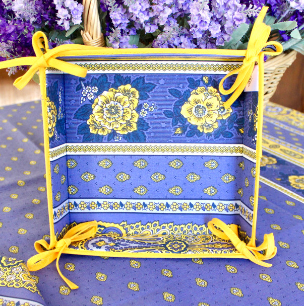 Reversable French Bread Basket Marat Bastide Blue Made in France