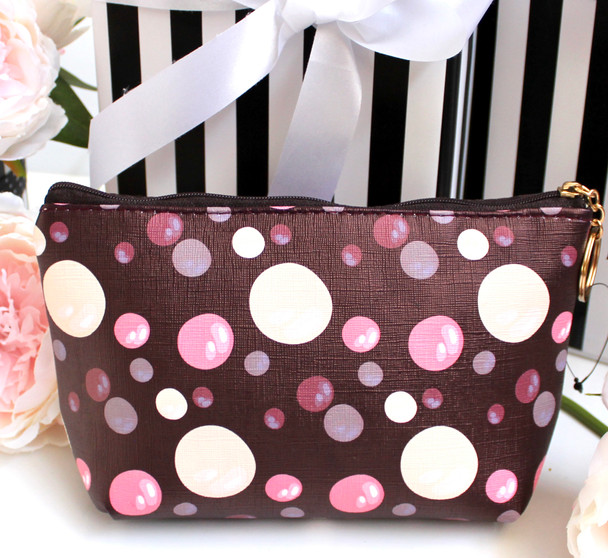 Chic Cosmetic Bag - Burgundy Bubble Big