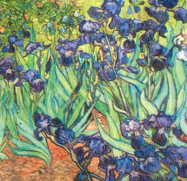 Irises Vincent van Gogh paper napkins inspired by Irises artwork, art style luncheon paper napkins 33x33cm