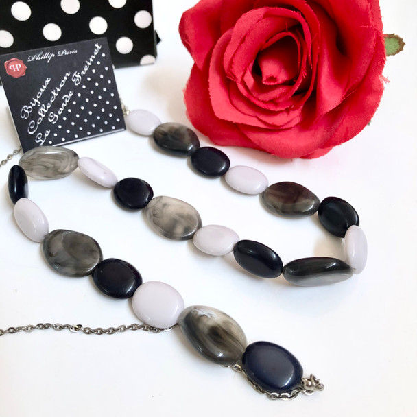 Classic Grey Necklace 38cm long