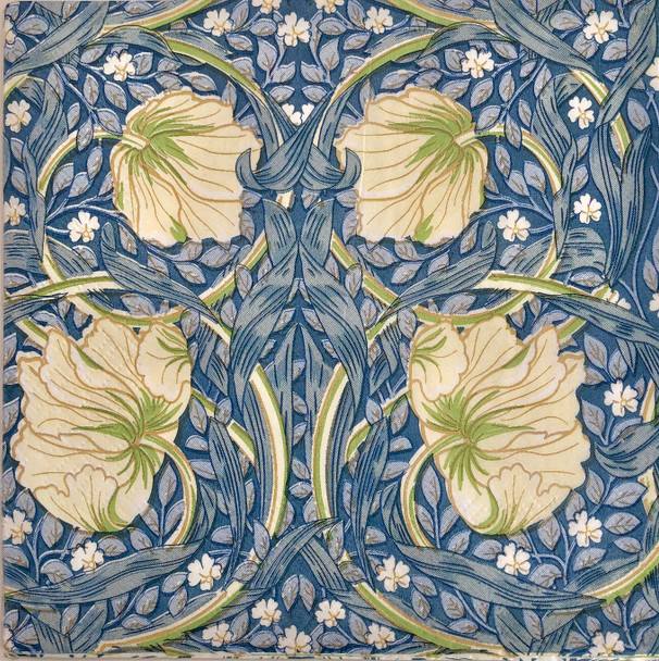 William Morris Pimpernel Flowers paper napkins, Arts and Crafts floral luncheon napkins 33x33cm
