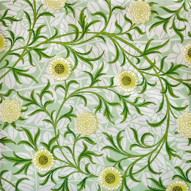 William Morris Scroll paper napkins with green botanical Arts and Crafts pattern, 33x33cm luncheon napkins