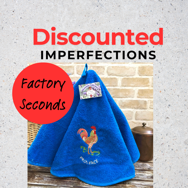 Discounted imperfections Rooster Blue Azure - French Round Hand Towel