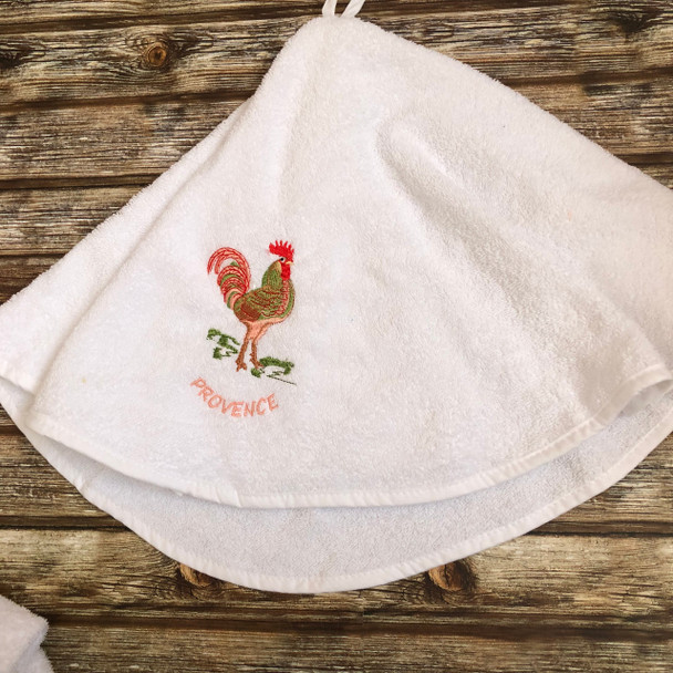 Discounted imperfections Lemon  White- French Round Hand Towel
