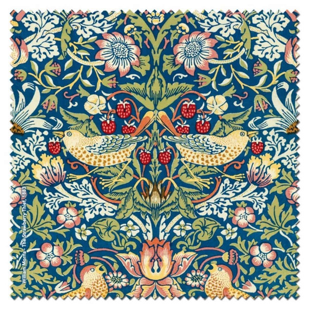 William Morris Strawberry Thief navy blue microfibre cleaning cloth made in France William Morris Strawberry Thief navy blue microfibre cleaning cloth made in France