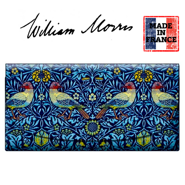 William Morris Birds blue soft velour glasses case made in France William Morris Birds blue soft velour glasses case made in France