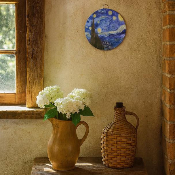 Van Gogh – Set of 4 Round Metal Wall Pictures – 15 cm – Home Décor