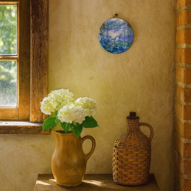 Monet – Set of 4 Round Metal Wall Pictures – 15 cm – Home Décor